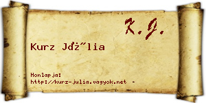 Kurz Júlia névjegykártya